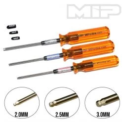 MIP - Hex Driver Ball Wrench Set, Metric (3), 2.0mm, 2.5mm & 3.0mm